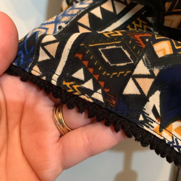 Altar’d State navy cream tribal print shift dress size Extra Small XS - Picture 4 of 10